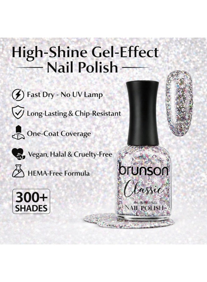 Brunson Classic Nail Polish 18ml Fast Dry Nail Lacquer Nail Harderner Normal Polish Glossy Gel Effect Quick Air Dry Long-Lasting Natural Nail Enamel Salon Quality Manicure Pedicure Regular Polish - Image 3